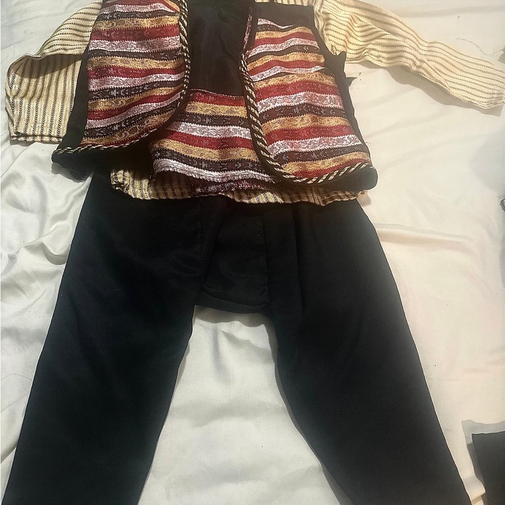 Striped Vest and Black Pants Set four piece, I have two set size 4